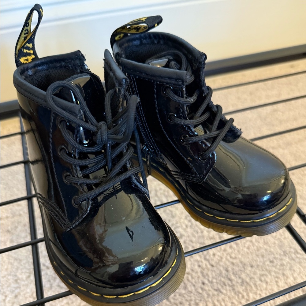 Dr. Martens Shiny Black Kids Boots